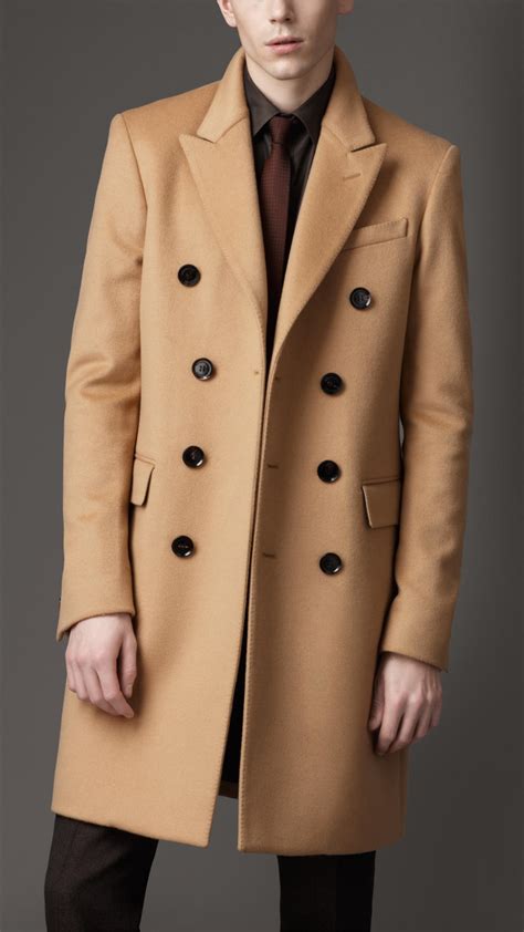 burberry long wool jacket men|Burberry felted wool topcoat.